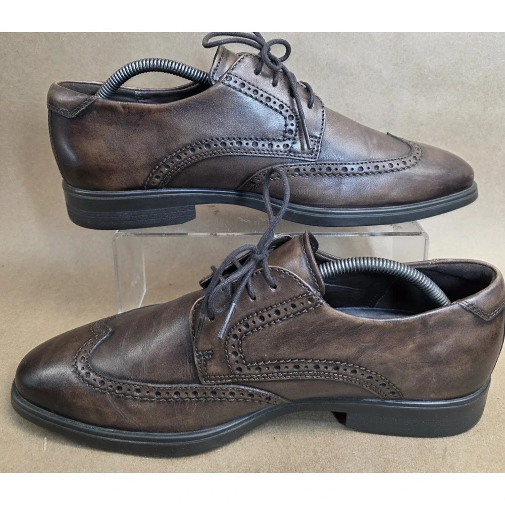 ECCO Melbourne (Us 10 Eu 40) Wing Tip Oxford, Cocoa Brown, Men's